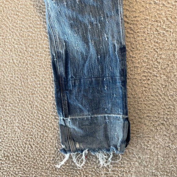 Vice Deconstructed Jeans Womens 28 Raw Hem Blue Denim Distressed - Picture 3 of 11